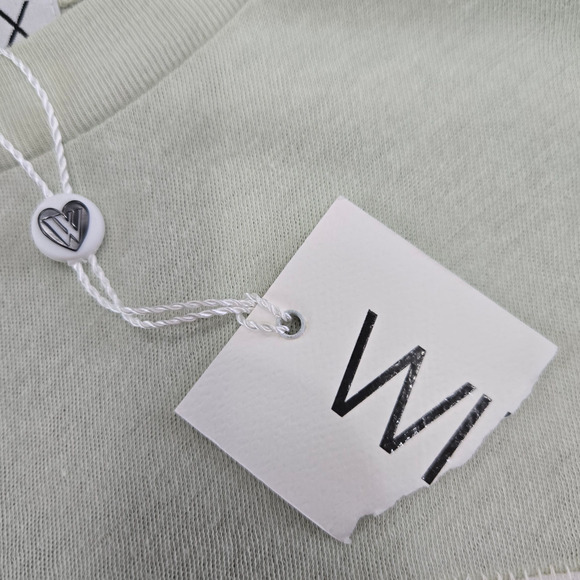 Wildfox Beige Green White Colorblock Heart Logo Semi-Sheer T-Shirt Size XS - Picture 6 of 9